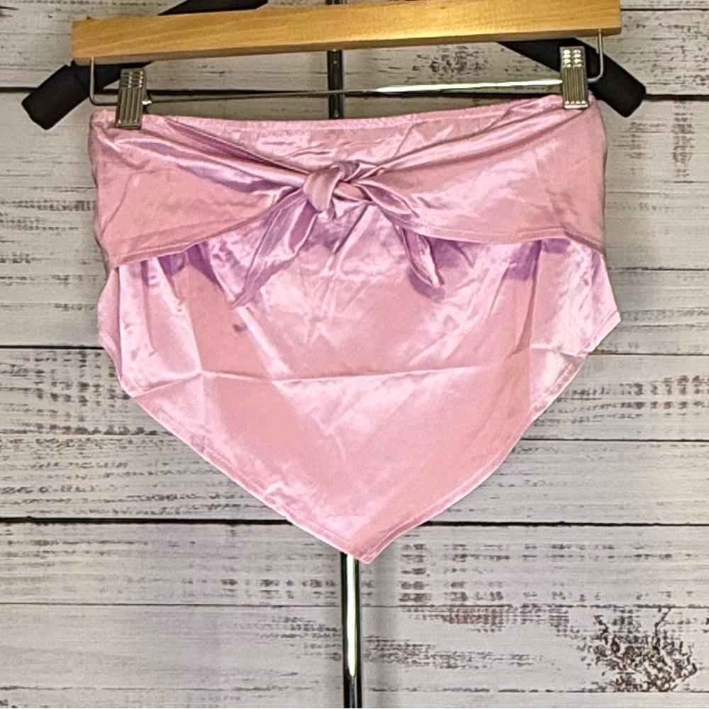 Elegant Pink Satin Bandeau Top